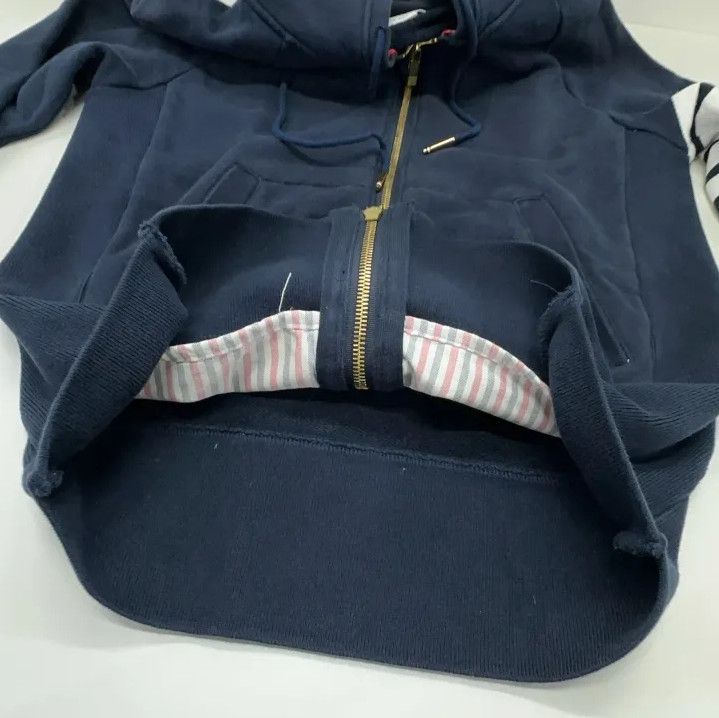 Thom Browne Thom Browne Classic Navy Zip-Up Hoodie Size US S / EU 44-46 / 1 - 12 Thumbnail