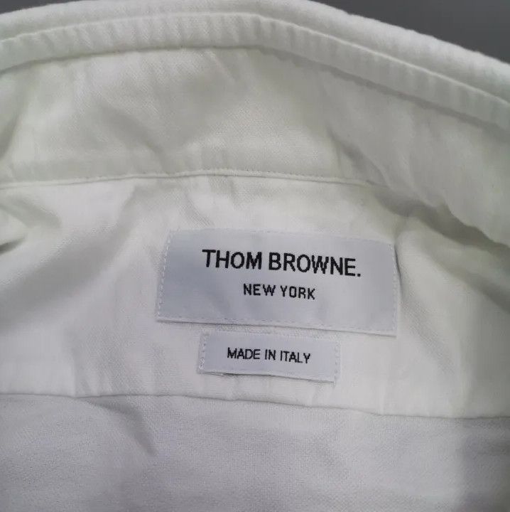 Thom Browne Thom Browne White Long Sleeve Oxford Shirt Size US M / EU 48-50 / 2 - 3 Thumbnail