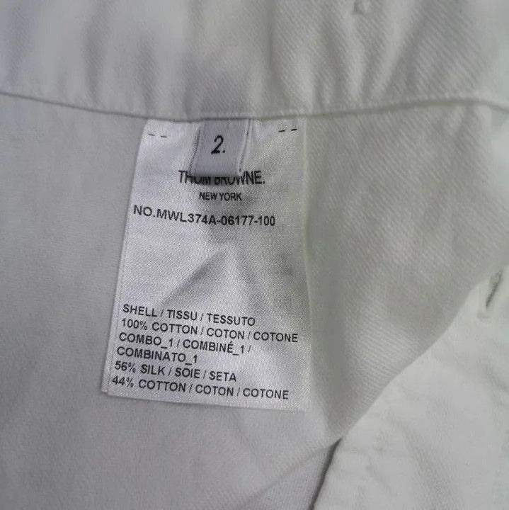 Thom Browne Thom Browne White Long Sleeve Oxford Shirt Size US M / EU 48-50 / 2 - 2 Thumbnail