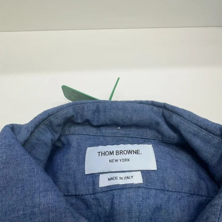 Thom Browne Thom Browne Classic Striped Blue Long Sleeve Shirt Size US M / EU 48-50 / 2 - 3 Thumbnail