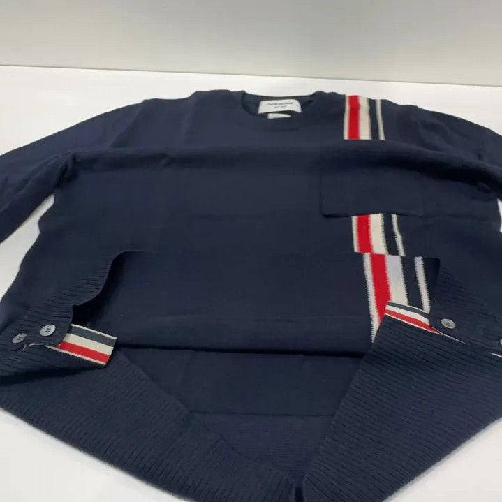 Thom Browne Thom Browne Navy Stripe Knit Sweater for Men Size US M / EU 48-50 / 2 - 7 Thumbnail