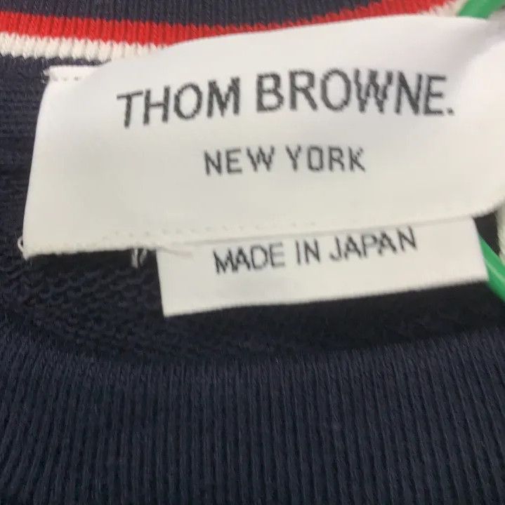 Thom Browne Thom Browne Classic Navy Blue Crew Sweatshirt Size US M / EU 48-50 / 2 - 2 Thumbnail