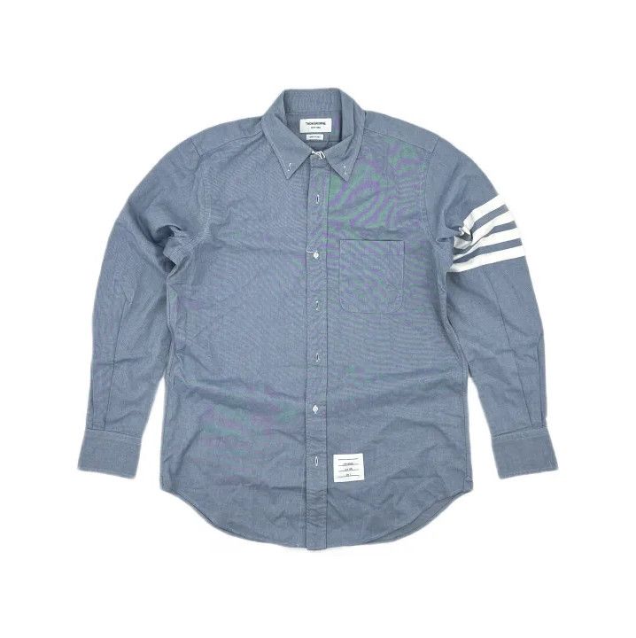 Thom Browne Thom Browne Classic Striped Long Sleeve Button Shirt Size US M / EU 48-50 / 2 - 2 Thumbnail