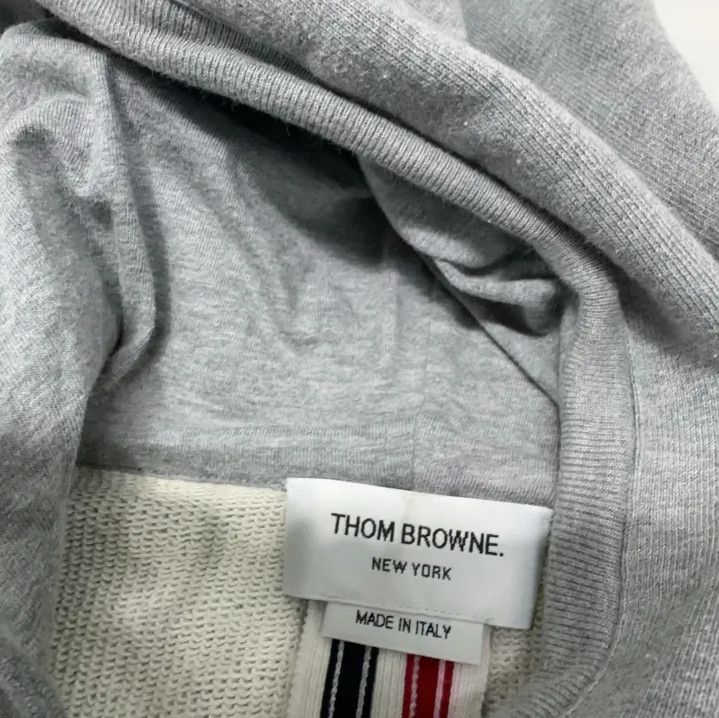 Thom Browne Thom Browne Gray Zip Hooded Sweatshirt for Men Size US XS / EU 42 / 0 - 7 Thumbnail
