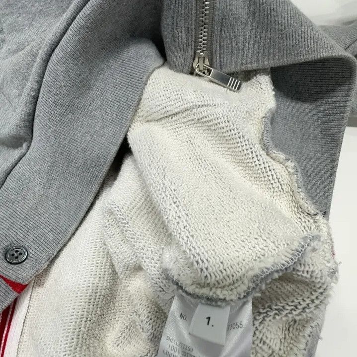 Thom Browne Thom Browne Gray Zip Hooded Sweatshirt for Men Size US XS / EU 42 / 0 - 4 Thumbnail