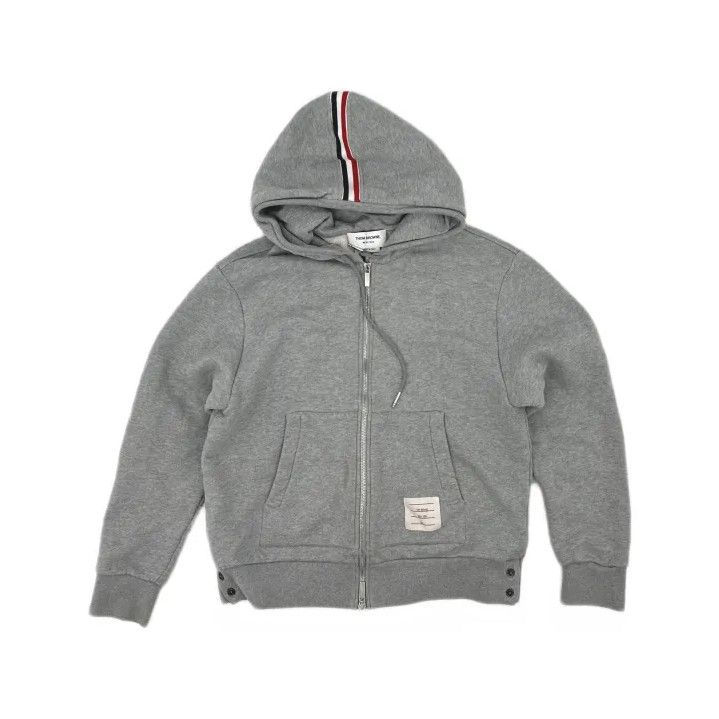 Thom Browne Thom Browne Gray Zip Hooded Sweatshirt for Men Size US XS / EU 42 / 0 - 2 Thumbnail