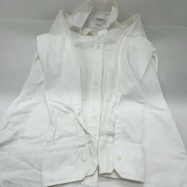 Thom Browne Thom Browne White Long Sleeve Casual Shirt Size US S / EU 44-46 / 1 - 12 Thumbnail