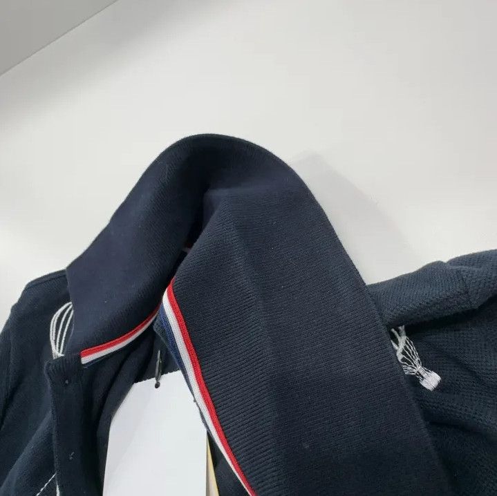 Thom Browne Thom Browne Navy Graphic Short Sleeve Polo Size US M / EU 48-50 / 2 - 9 Thumbnail