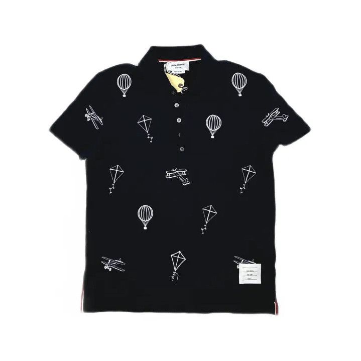 Thom Browne Thom Browne Navy Graphic Short Sleeve Polo Size US M / EU 48-50 / 2 - 2 Thumbnail