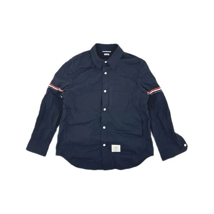Thom Browne Thom Browne Classic Three-Stripe Long Sleeve Shirt Size US M / EU 48-50 / 2 - 2 Thumbnail
