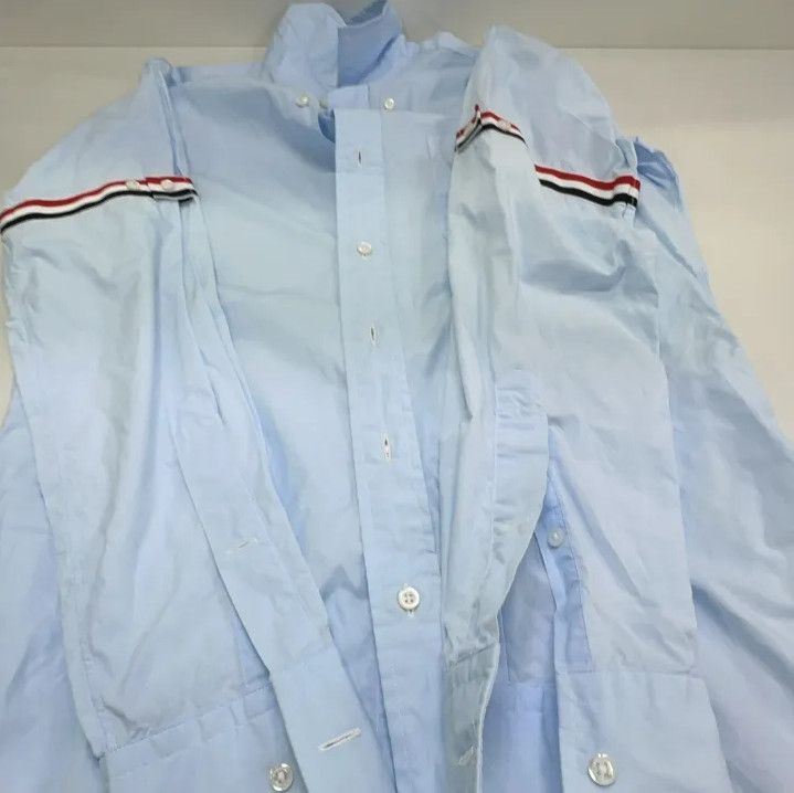 Thom Browne Thom Browne Long Sleeve Button-Up Shirt in Light Blue Size US S / EU 44-46 / 1 - 12 Thumbnail