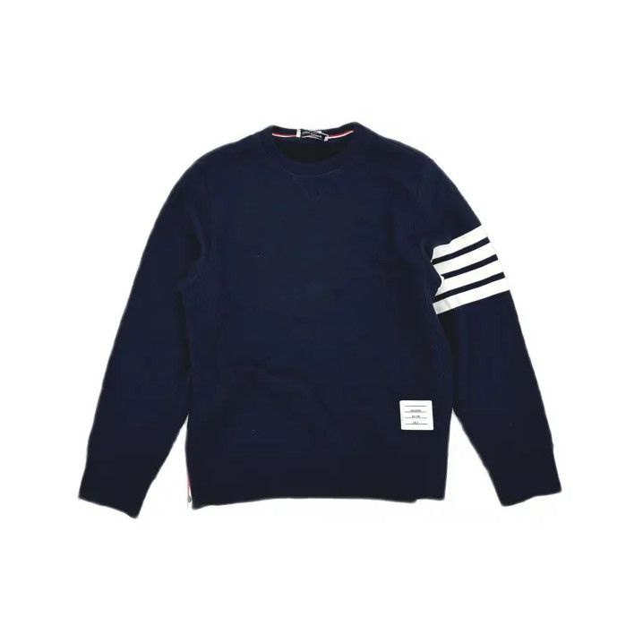 Thom Browne Thom Browne Classic Navy Crewneck Sweatshirt for Men Size US M / EU 48-50 / 2 - 2 Thumbnail