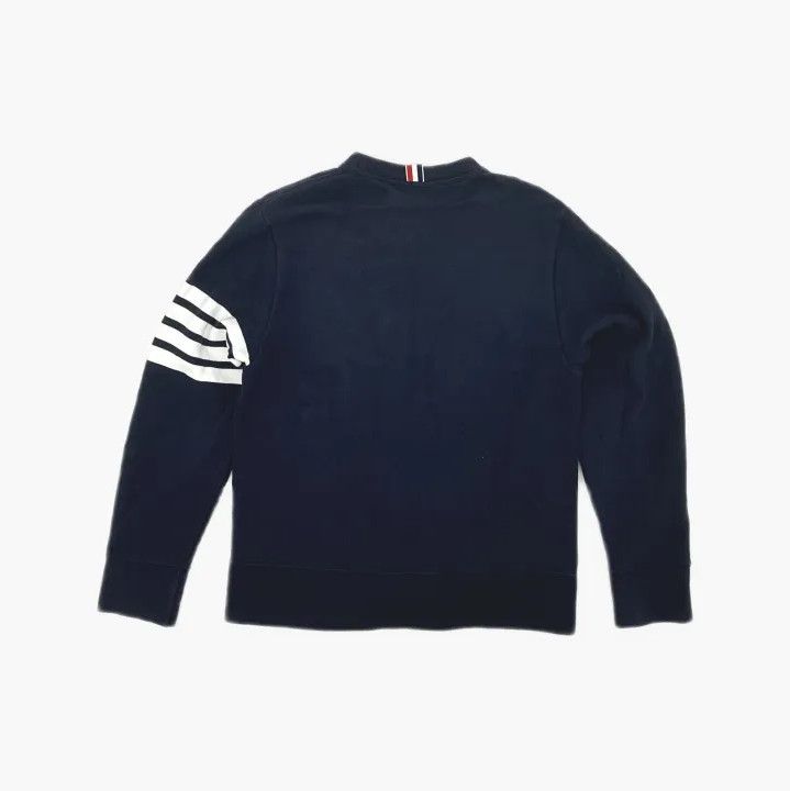Thom Browne Thom Browne Classic Navy Blue Crewneck Sweatshirt Size US L / EU 52-54 / 3 - 3 Thumbnail