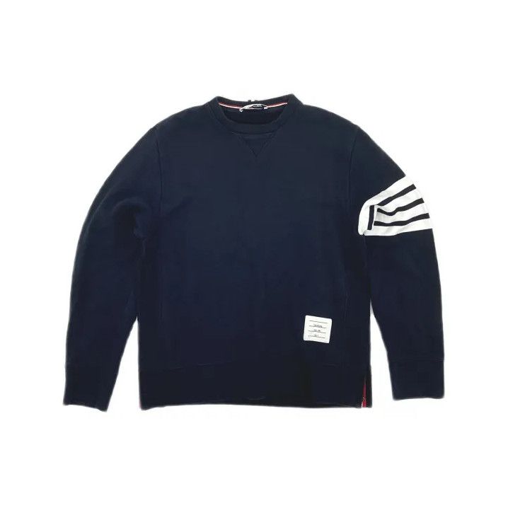 Thom Browne Thom Browne Classic Navy Blue Crewneck Sweatshirt Size US L / EU 52-54 / 3 - 2 Thumbnail