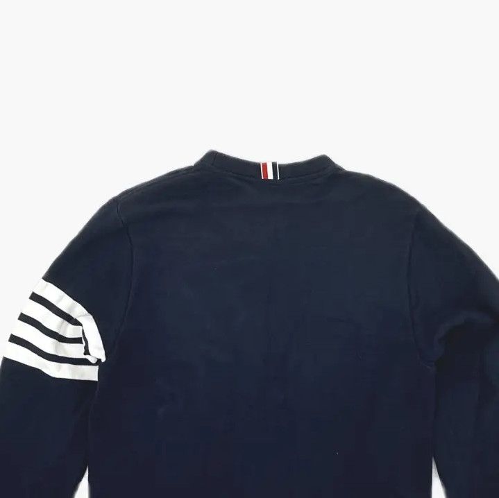 Thom Browne Thom Browne Classic Navy Blue Crewneck Sweatshirt Size US L / EU 52-54 / 3 - 4 Thumbnail