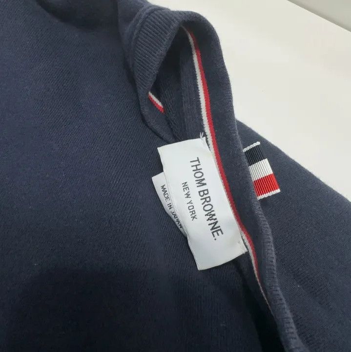 Thom Browne Thom Browne Classic Navy Blue Crewneck Sweatshirt Size US L / EU 52-54 / 3 - 7 Thumbnail