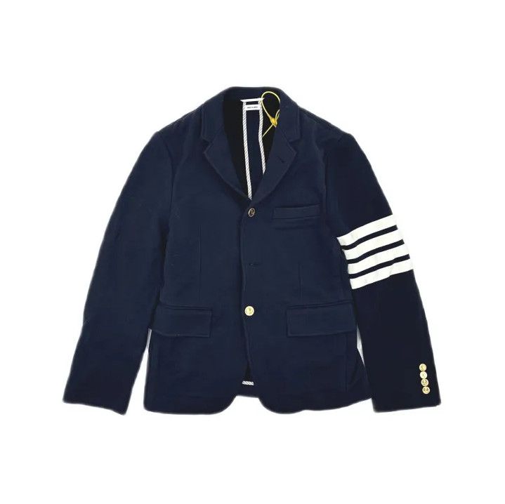 Thom Browne Thom Browne Navy Blue Button-Up Blazer Size US M / EU 48-50 / 2 - 2 Thumbnail