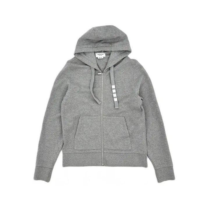 Thom Browne Thom Browne Gray Zippered Hoodie for Men Size US M / EU 48-50 / 2 - 2 Thumbnail