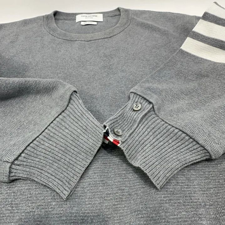 Thom Browne Thom Browne Gray Long Sleeve Knit Sweatshirt Size US L / EU 52-54 / 3 - 11 Thumbnail