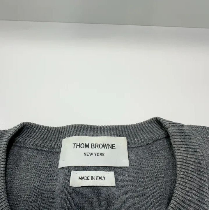 Thom Browne Thom Browne Gray Long Sleeve Knit Sweatshirt Size US L / EU 52-54 / 3 - 4 Thumbnail