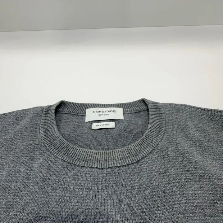 Thom Browne Thom Browne Gray Long Sleeve Knit Sweatshirt Size US L / EU 52-54 / 3 - 8 Thumbnail