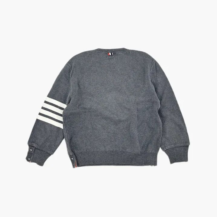 Thom Browne Thom Browne Gray Long Sleeve Knit Sweatshirt Size US L / EU 52-54 / 3 - 3 Thumbnail