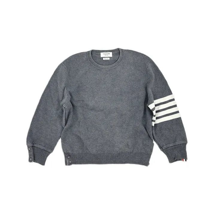Thom Browne Thom Browne Gray Long Sleeve Knit Sweatshirt Size US L / EU 52-54 / 3 - 2 Thumbnail