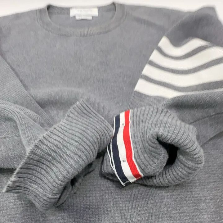 Thom Browne Thom Browne Gray Long Sleeve Knit Sweatshirt Size US L / EU 52-54 / 3 - 12 Thumbnail