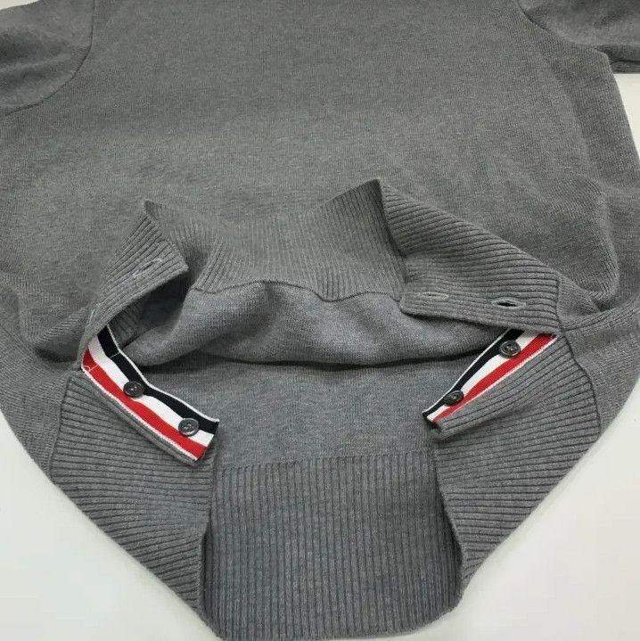 Thom Browne Thom Browne Gray Long Sleeve Knitted Sweater Size US S / EU 44-46 / 1 - 9 Thumbnail