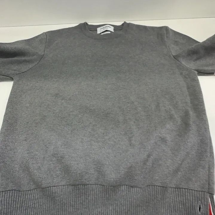 Thom Browne Thom Browne Gray Long Sleeve Knitted Sweater Size US S / EU 44-46 / 1 - 8 Thumbnail