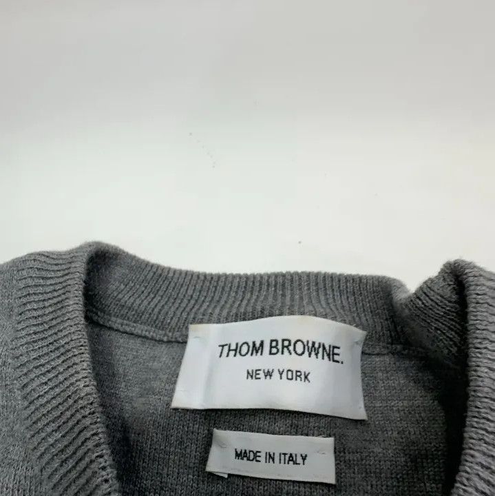 Thom Browne Thom Browne Gray Long Sleeve Knitted Sweater Size US S / EU 44-46 / 1 - 6 Thumbnail