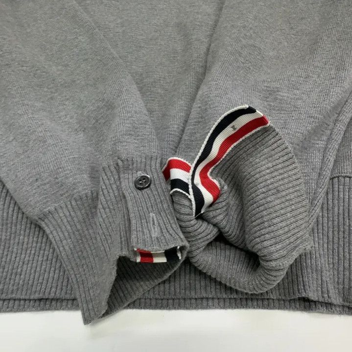 Thom Browne Thom Browne Gray Long Sleeve Knitted Sweater Size US S / EU 44-46 / 1 - 10 Thumbnail