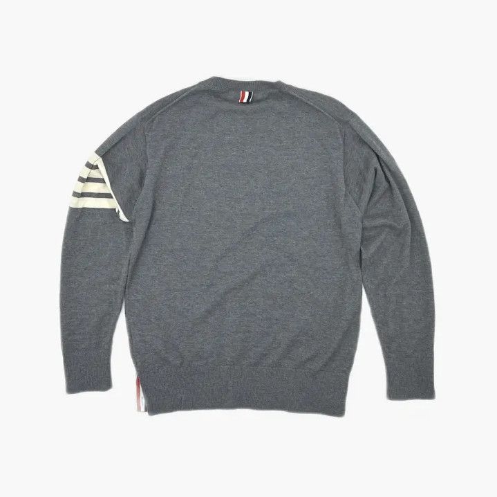 Thom Browne Thom Browne Gray Striped Long Sleeve Sweater Size US M / EU 48-50 / 2 - 3 Thumbnail