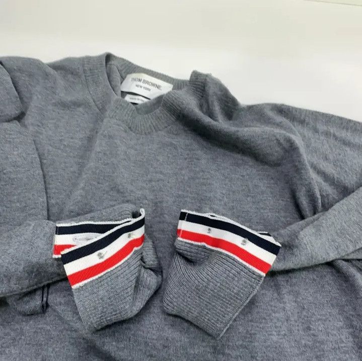 Thom Browne Thom Browne Gray Striped Long Sleeve Sweater Size US M / EU 48-50 / 2 - 9 Thumbnail