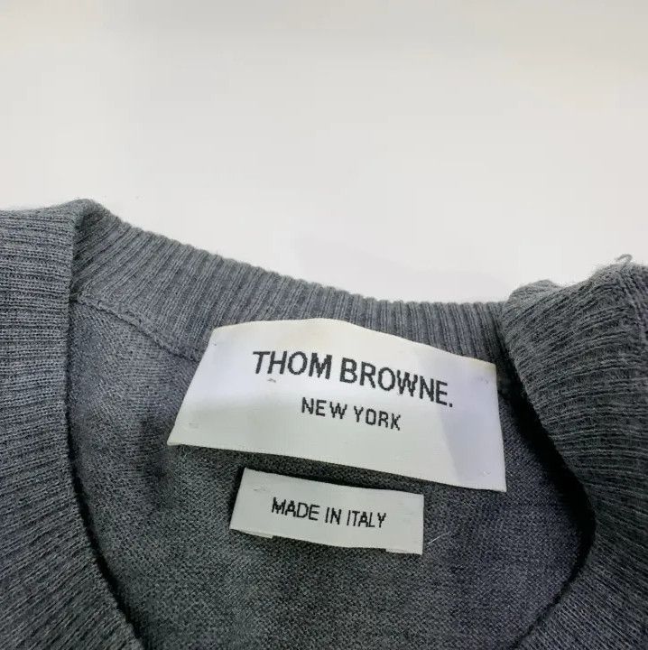 Thom Browne Thom Browne Gray Striped Long Sleeve Sweater Size US M / EU 48-50 / 2 - 6 Thumbnail
