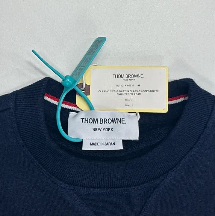Thom Browne Thom Browne Classic Navy Striped Crewneck Sweatshirt Size US M / EU 48-50 / 2 - 2 Thumbnail