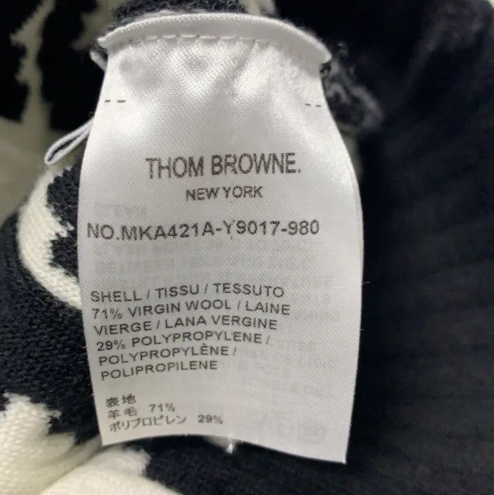 Thom Browne Thom Browne Black Houndstooth Wool Sweater Size US M / EU 48-50 / 2 - 2 Thumbnail
