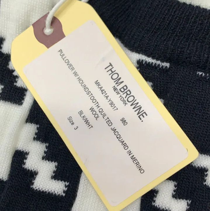 Thom Browne Thom Browne Black Houndstooth Wool Sweater Size US M / EU 48-50 / 2 - 4 Thumbnail