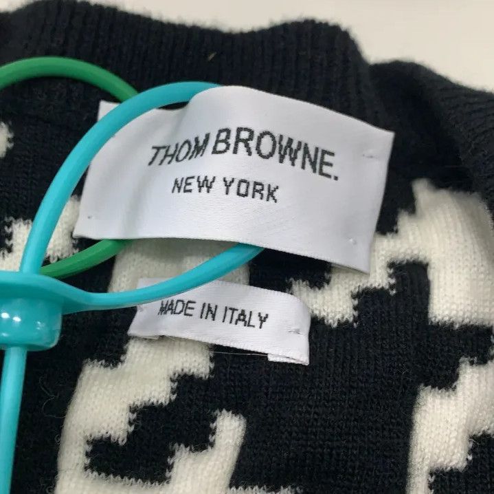 Thom Browne Thom Browne Black Houndstooth Wool Sweater Size US M / EU 48-50 / 2 - 5 Thumbnail
