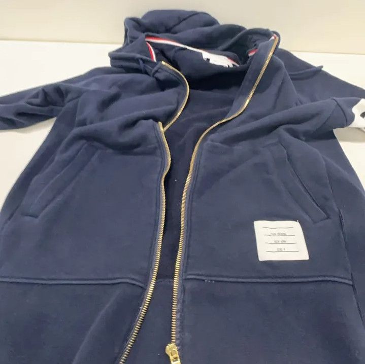 Thom Browne Thom Browne Classic Navy Hoodie with Stripes Size US S / EU 44-46 / 1 - 11 Thumbnail