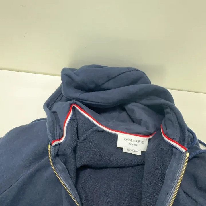 Thom Browne Thom Browne Classic Navy Hoodie with Stripes Size US S / EU 44-46 / 1 - 10 Thumbnail