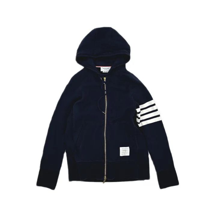 Thom Browne Thom Browne Classic Navy Hoodie with Stripes Size US S / EU 44-46 / 1 - 2 Thumbnail
