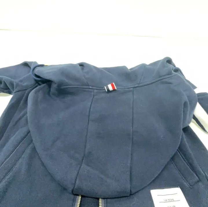 Thom Browne Thom Browne Classic Navy Hoodie with Stripes Size US S / EU 44-46 / 1 - 7 Thumbnail