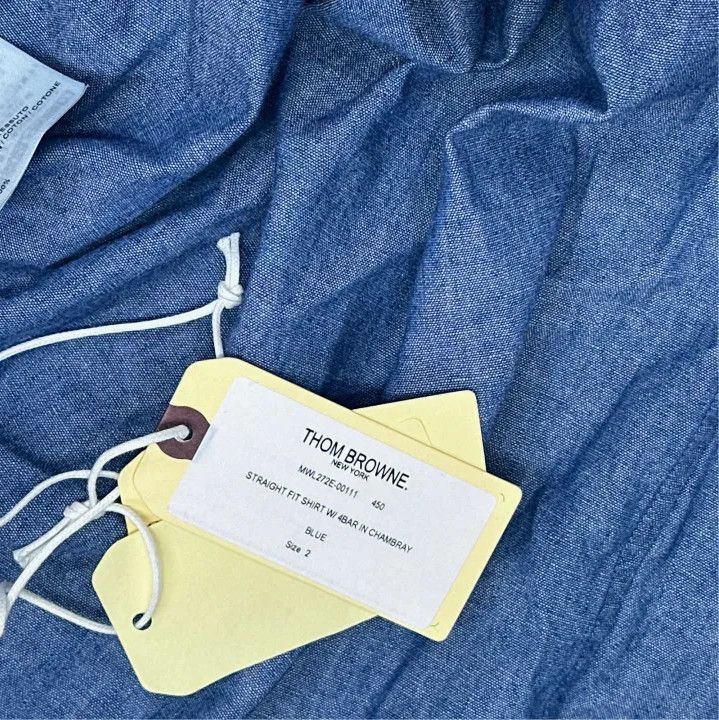Thom Browne Thom Browne Classic Four Stripe Button-Up Shirt Size US S / EU 44-46 / 1 - 4 Thumbnail