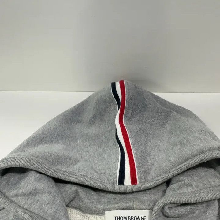 Thom Browne Thom Browne Gray Zip-Up Hoodie with Stripes Size US M / EU 48-50 / 2 - 10 Thumbnail