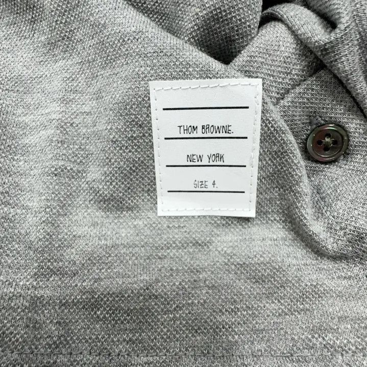 Thom Browne Thom Browne Men's Light Gray Short Sleeve Polo Shirt Size US M / EU 48-50 / 2 - 5 Thumbnail