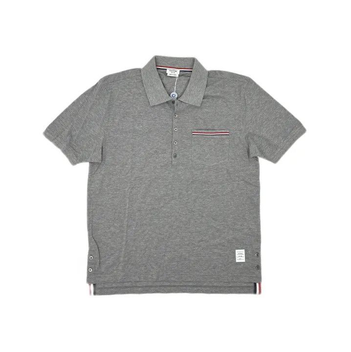Thom Browne Thom Browne Men's Light Gray Short Sleeve Polo Shirt Size US M / EU 48-50 / 2 - 2 Thumbnail