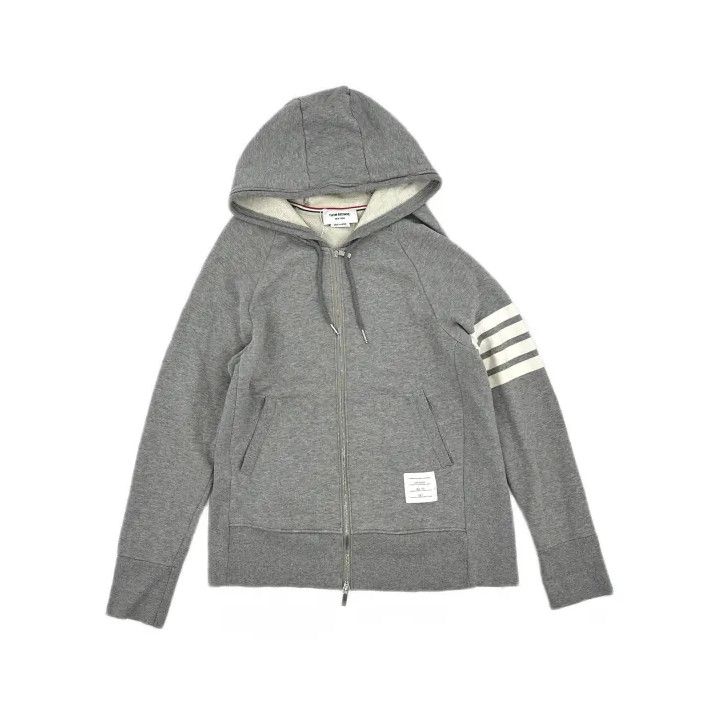 Thom Browne Thom Browne Classic Gray Hoodie with Four Stripes Size US XL / EU 56 / 4 - 2 Thumbnail