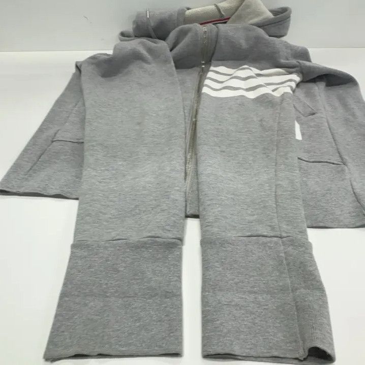 Thom Browne Thom Browne Classic Gray Hoodie with Four Stripes Size US XL / EU 56 / 4 - 10 Thumbnail