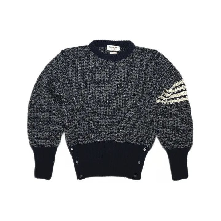 Thom Browne Thom Browne Navy Blue Striped Knit Sweater Size US M / EU 48-50 / 2 - 2 Thumbnail